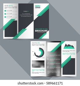 Tri-Fold Business Brochure design with statistical infographic elements and space for your images.