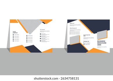 Tri-fold business brochure design template