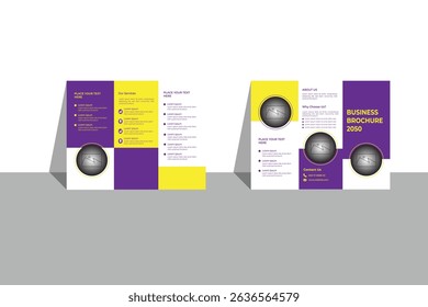 Tri-fold business brochure design template