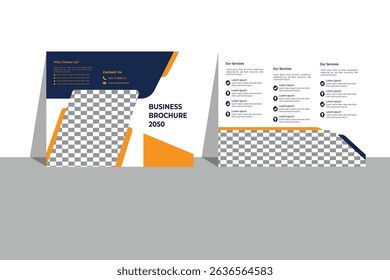 Tri-fold business brochure design template