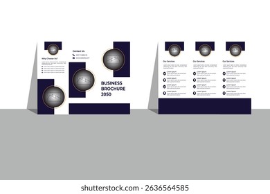 Tri-fold business brochure design template