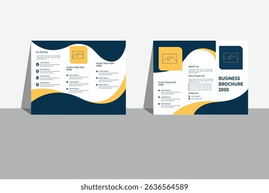 Tri-fold business brochure design template