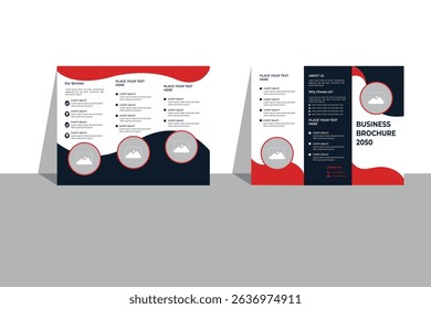 Tri-fold business brochure design template