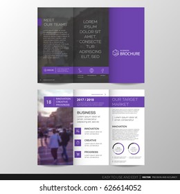 Trifold Business Brochure Leaflet Flyer or booklet template. Flat design set. Vector Illustration.