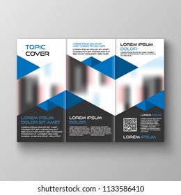 Tri-fold business brochure template design, vector illustration