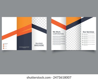 TriFold business brochure template design. Brochure design, brochure template. Creative and Professional tri fold brochure vector design.