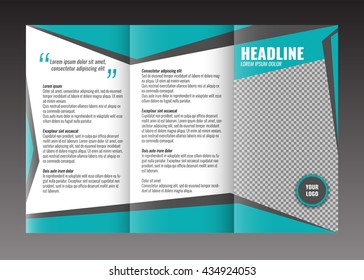 Trifold business brochure template design. Stock vector.