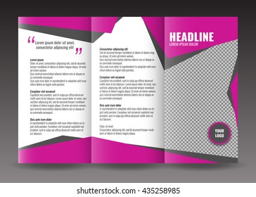 Trifold business brochure template design. Stock vector.