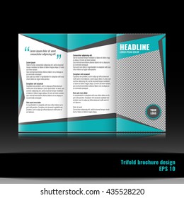 Trifold business brochure template design. Stock vector.