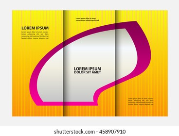 Tri-fold business brochure template, three-sided template design, mock-up cover 
