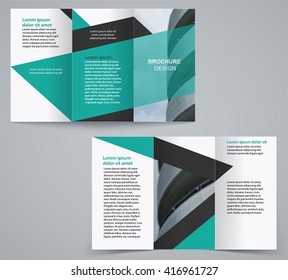 Trifold Business Brochure Template Vector Blue Stock Vector (Royalty ...