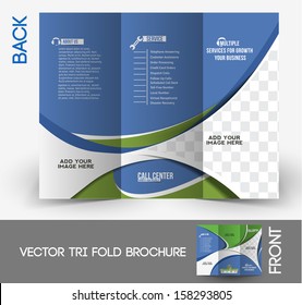 Tri-Fold Call Center Mock up & Brochure Design 