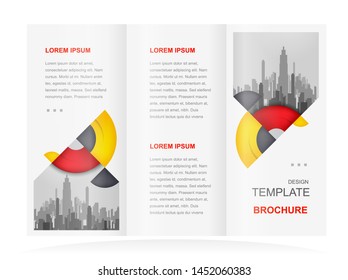 Tri-fold Circles theme design template cover brochure