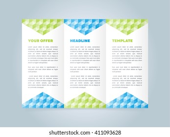 Trifold concept. Flyer brochure blank.