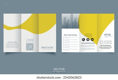 Trifold corporate brochure design minimal shapes. Brochure design , print ready