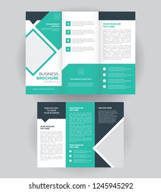 Tri-Fold Corporate Brochure, Flyer Design Layout Template Front And Back