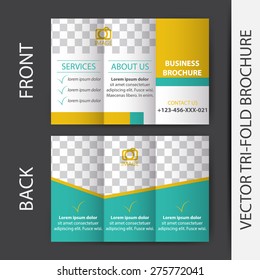 Tri-fold corporate business store brochure/design for print, presentation or publishing, with place for your content or creative editing/vector illustration