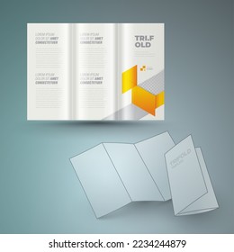 Trifold Cover design template vector yellow color