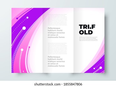 Tri-fold cover design template violet rays actions