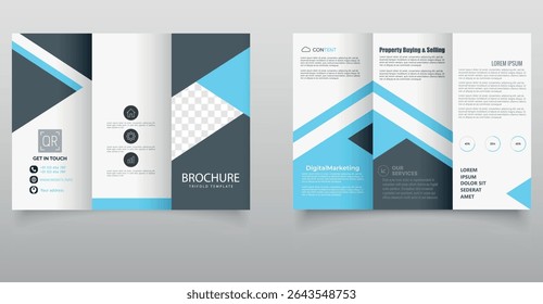 Trifold Cover Layout Template for Company Profile, Annual Report, Brochures, Flyers, Presentations, Leaflets, Magazine, Book Editable file