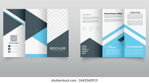 Trifold Cover Layout Template for Company Profile, Annual Report, Brochures, Flyers, Presentations, Leaflets, Magazine, Book Editable file
