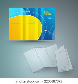 Trifold Cover lines and circles design template vector