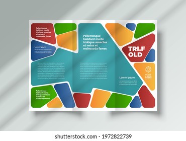 Tri-fold cover template design mosaic theme