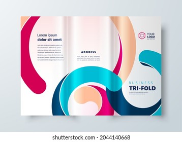 Tri-fold design template spirals colored business cover