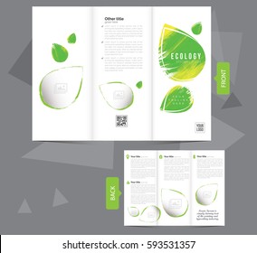 Trifold Ecological Brochure Design Layout Template