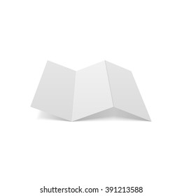 Trifold empty Paper Sheet Mockup
