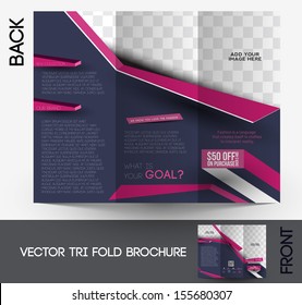 Tri-fold Fashion Brochure Design Vector Illustartion.