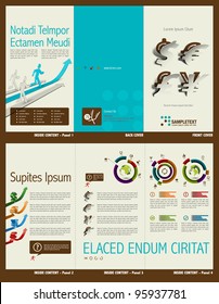 Tri-fold Financial Theme Brochure Layout With Info-graphic Design Template