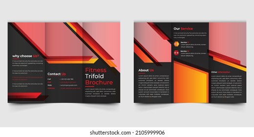 Tri-Fold Fitness Brochure Design Layout Template