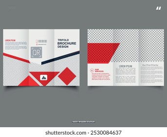 Trifold Flyer Template. Vector illustration.