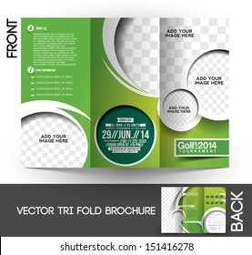 Tri-Fold Golf Tournament Mock Up & Brochure Design