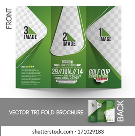 Tri-Fold Golf Tournament Mock Up & Brochure Design 