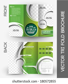 Tri-Fold Golf Tournament Mock Up & Brochure Design 