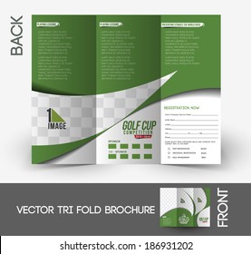 Tri-Fold Golf Tournament Mock Up & Brochure Design