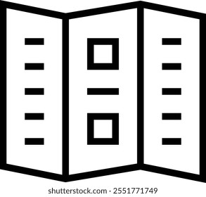 trifold icon. Thin linear style design isolated on white background
