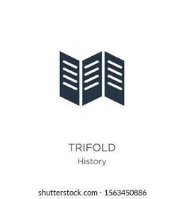 Trifold icon vector. Trendy flat trifold icon from history collection isolated on white background. Vector illustration can be used for web and mobile graphic design, logo, eps10