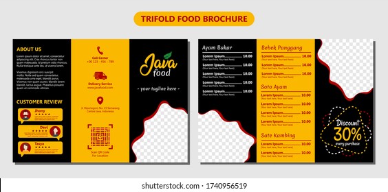 Trifold Java Food Brochure Template
