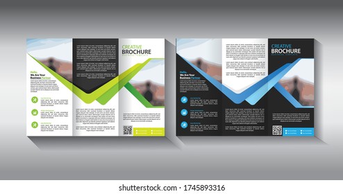 trifold leaflet business template for promotion marketing