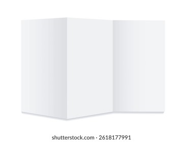 Trifold Leaflet Mockup. A4 or A5 Blank Template for branding identity, booklet, flyer. 3d Vector realistic.