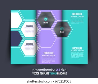 Trifold Leaflet, Textbook Cover Template. Image Add Feature, Business Elements and Print Ready A4 Document and Brochure Design