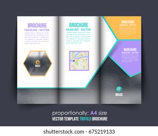 Trifold Leaflet, Textbook Cover Template. Image Add Feature, Business Elements and Print Ready A4 Document and Brochure Design
