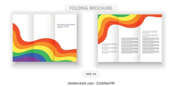 Tri-fold LGBT BROCHURE DESIGN, Vector graphics Flyer layout with text.