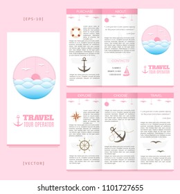 Tri-fold marine brochure template. Good for advertising and information printed products.