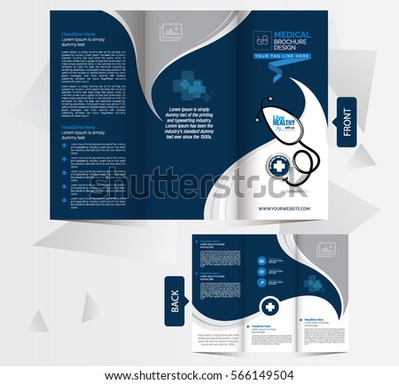 tri fold medical brochure design template front のベクター画像素材