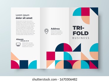 Tri-fold Minimal Geometric figure theme cover design template