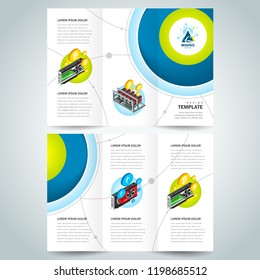Tri-fold mining cryptocurrency theme blockchain coin